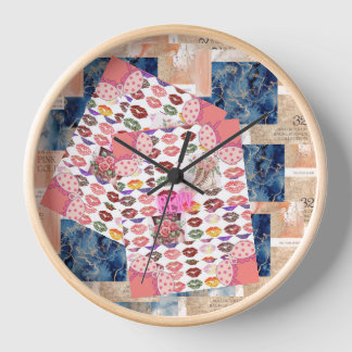 Horloge  girly clock Rose Gold Blush Pink 