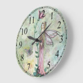 Horloge Girly rose de fée de fleur (Angle)