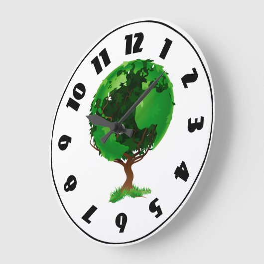 Horloge Globe de l'arbre vert (Angle)