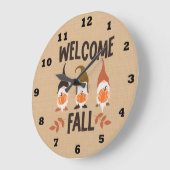 Horloge Gnome Automne Bienvenue (Angle)
