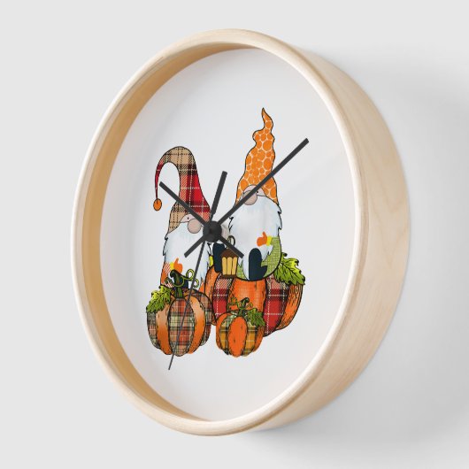 Horloge Gnomes citrouilles Automne automne mignon Hallowee (Angle)
