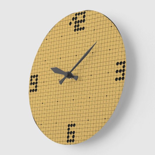 Horloge Goban Clock - Black Stones - 3-6-9-12 (Angle)