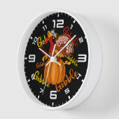 Horloge Gobble Gobble Gobble Citrouille (Angle)