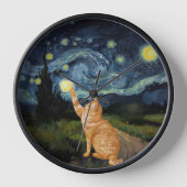 Horloge Gogh Kitty Starry Night Chat (Recto)