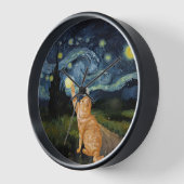 Horloge Gogh Kitty Starry Night Chat (Angle)