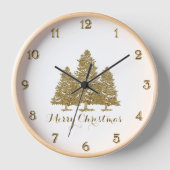 Horloge Gold Christmas Tree Round Wall Clock (Recto)