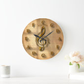 Horloge Gold Treble Clef Avec Cercle De Cinquantiè (Maison)