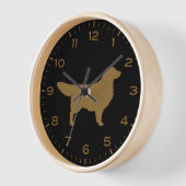 Horloge Golden Retriever Chien Silhouette (Angle)