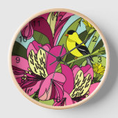 Horloge Goldfinch et fleurs (Recto)