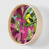 Horloge Goldfinch et fleurs (Angle)