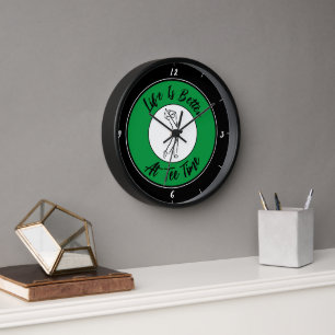 Horloge Golfeur Heure de départ Vie Humour Golf Sport Noir