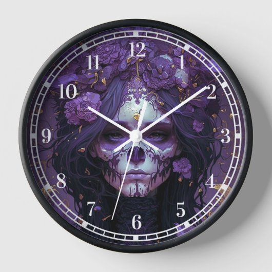 Horloge Goth Skull Woman Dark Imaginaire Art (Recto)