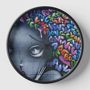 Horloge Graffiti aux fées