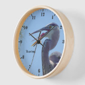 Horloge Grand Héron Bleu avec bouche ouverte (Angle)