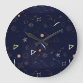 Horloge grande à motif étoilé bleu marine (Recto)