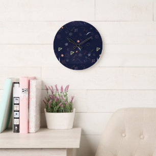 Horloge grande à motif étoilé bleu marine