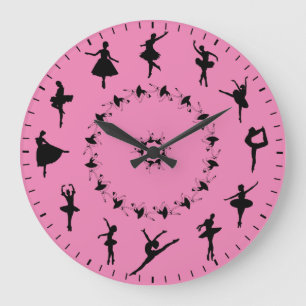 Horloge grande à thème de silhouettes de ballerine