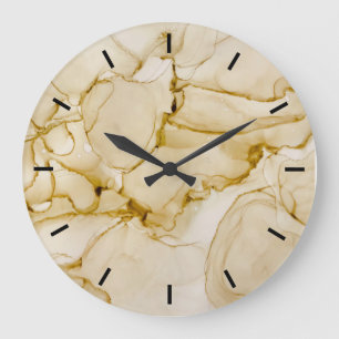 Horloge grande abstraite aux tons pastel naturels