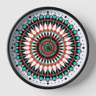 Horloge grande Art mandala géométrique coloré-4645