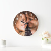 Horloge grande avec photo de couple personnalisée (Maison)