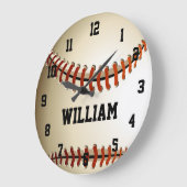 Horloge grande baseball nom personnalisé (Angle)
