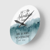 Horloge grande personnalisée de mariage rustique p (Angle)