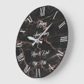 Horloge grande personnalisée en marbre rose noir d (Angle)