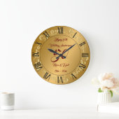Horloge grande personnalisée Happy Gold 50e annive (Maison)