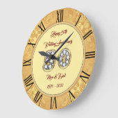 Horloge grande personnalisée Happy Gold 50e annive (Angle)