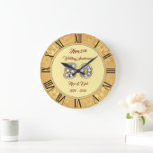 Horloge grande personnalisée Happy Gold 50e annive (Maison)