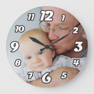 Horloge grande photo personnalisée
