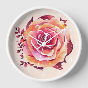 Horloge Grande Rose rose rose simple