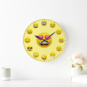 Horloge grande thème émoticône unique (Maison)