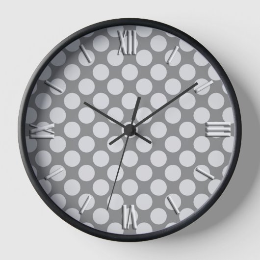 Horloge Grands points rétro - tons gris / gris (Recto)