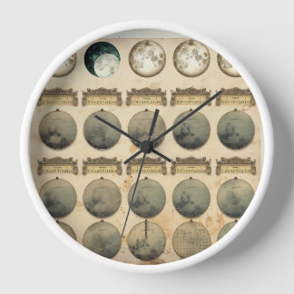 Horloge Graphique de cycle lunaire vintage - Phases de lun
