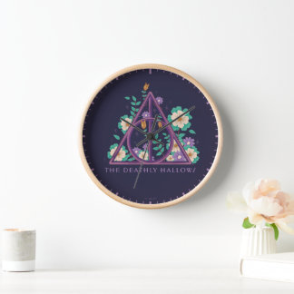 Horloge Graphisme des hirondelles mortes florales