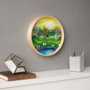 Horloge Green Venus Scotties à l'étang