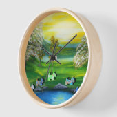 Horloge Green Venus Scotties à l'étang (Angle)