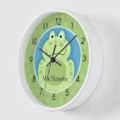 Horloge Grenouille Toad Green Cute Frogs Enseignant Baby W (Angle)