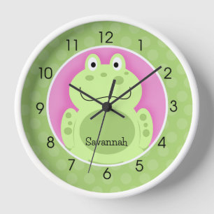 Horloge Grenouille Toad Green Cute Frogs Enseignant Bébé M