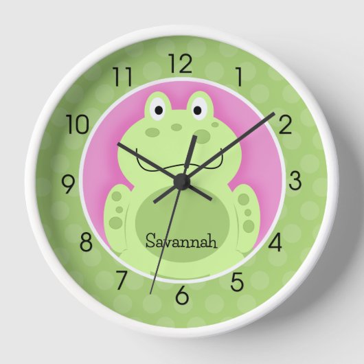 Horloge Grenouille Toad Green Cute Frogs Enseignant Bébé M (Recto)