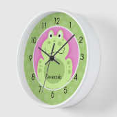 Horloge Grenouille Toad Green Cute Frogs Enseignant Bébé M (Angle)
