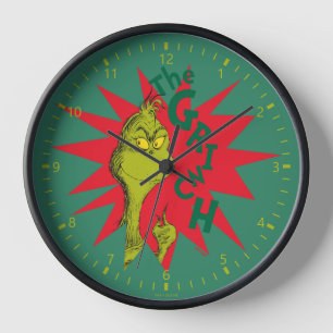 Horloge Grinch Classique Starburst Rouge