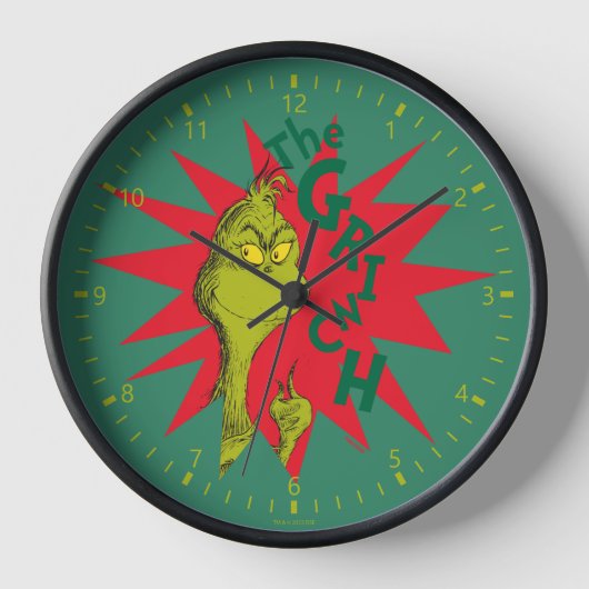 Horloge Grinch Classique | Starburst Rouge (Recto)