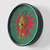 Horloge Grinch Classique | Starburst Rouge (Angle)