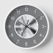Horloge Gris Abstrait Fractal (Recto)