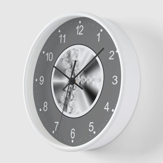 Horloge Gris Abstrait Fractal (Angle)