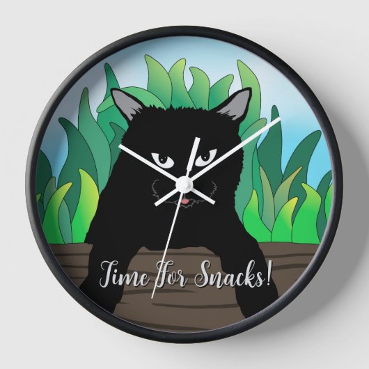 Horloge Gris vert chat noir (Recto)
