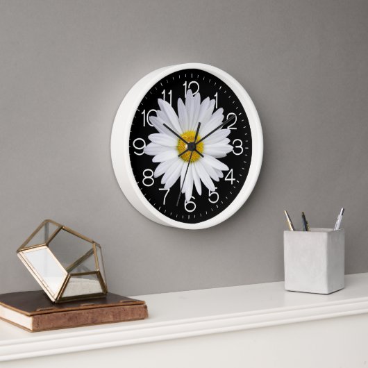 Horloge Gros Baise Blanche Sur Noir (Bureau)