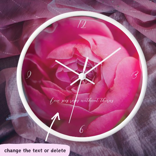 Horloge Grosse rose rose